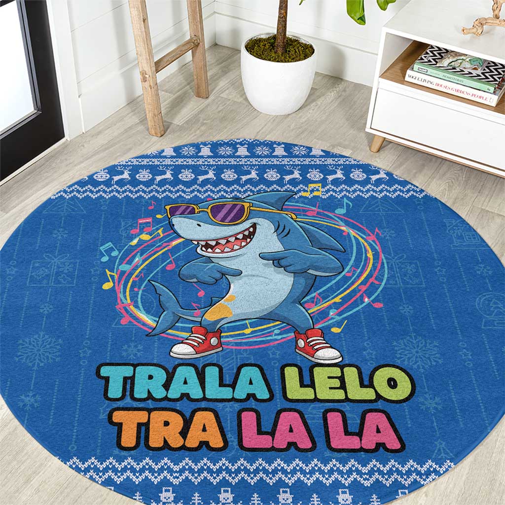 Brainrot Tralalero Tralala Shark Round Carpet Christmas Funny - Wonder Print Shop