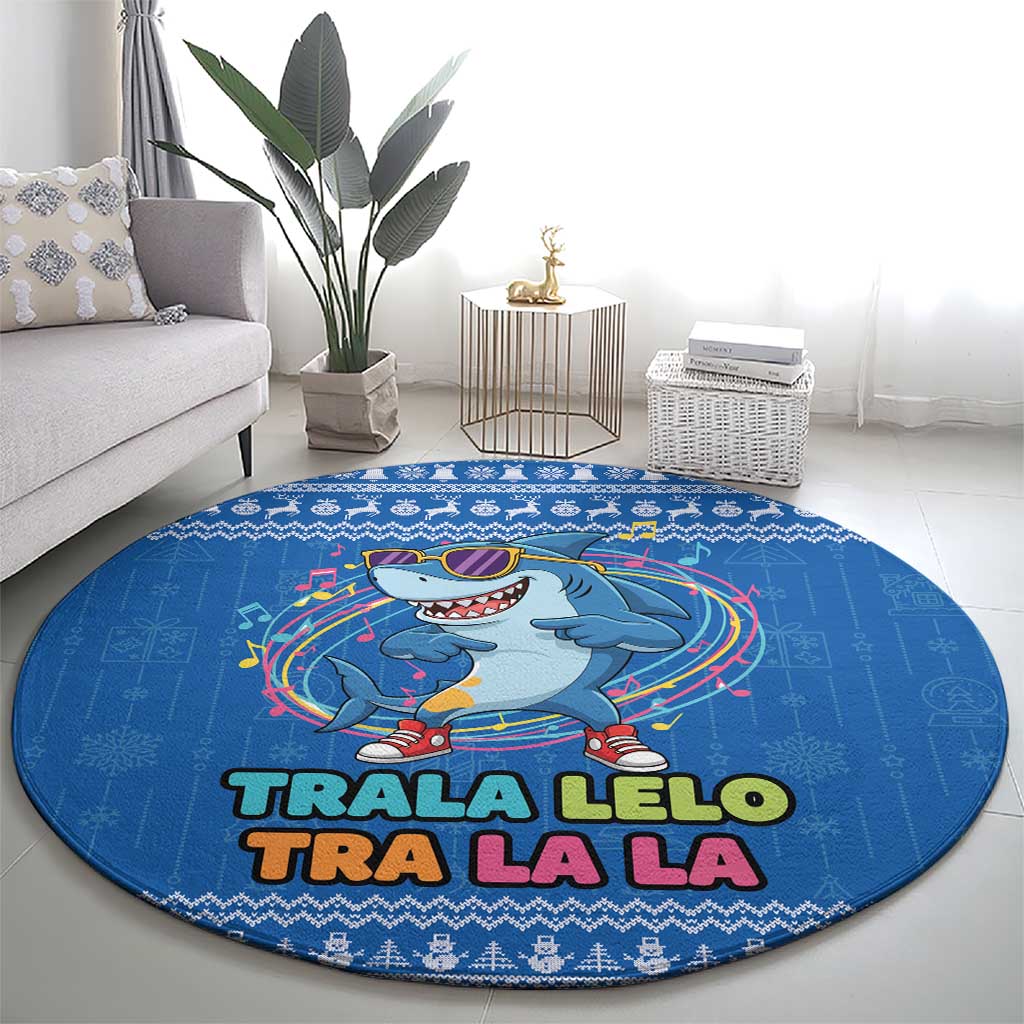 Brainrot Tralalero Tralala Shark Round Carpet Christmas Funny - Wonder Print Shop