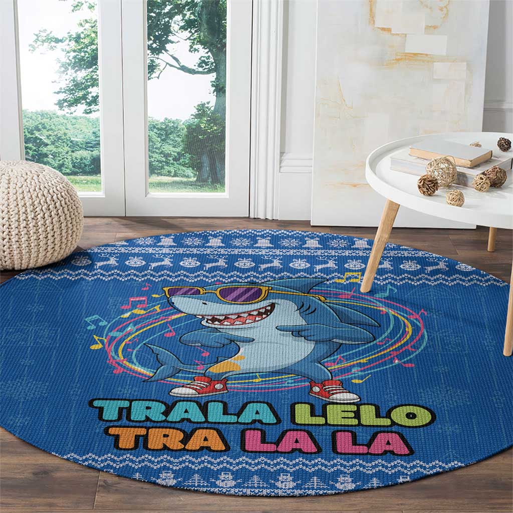 Brainrot Tralalero Tralala Shark Round Carpet Christmas Funny - Wonder Print Shop