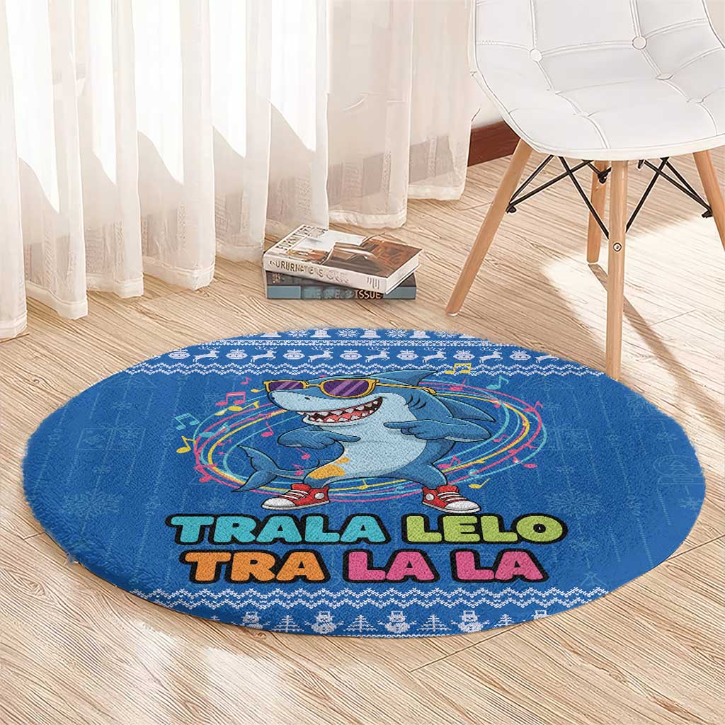 Brainrot Tralalero Tralala Shark Round Carpet Christmas Funny - Wonder Print Shop