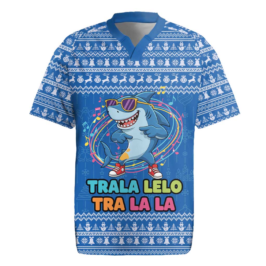 Brainrot Tralalero Tralala Shark Rugby Jersey Christmas Funny - Wonder Print Shop