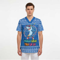 Brainrot Tralalero Tralala Shark Scrub Top Christmas Funny - Wonder Print Shop