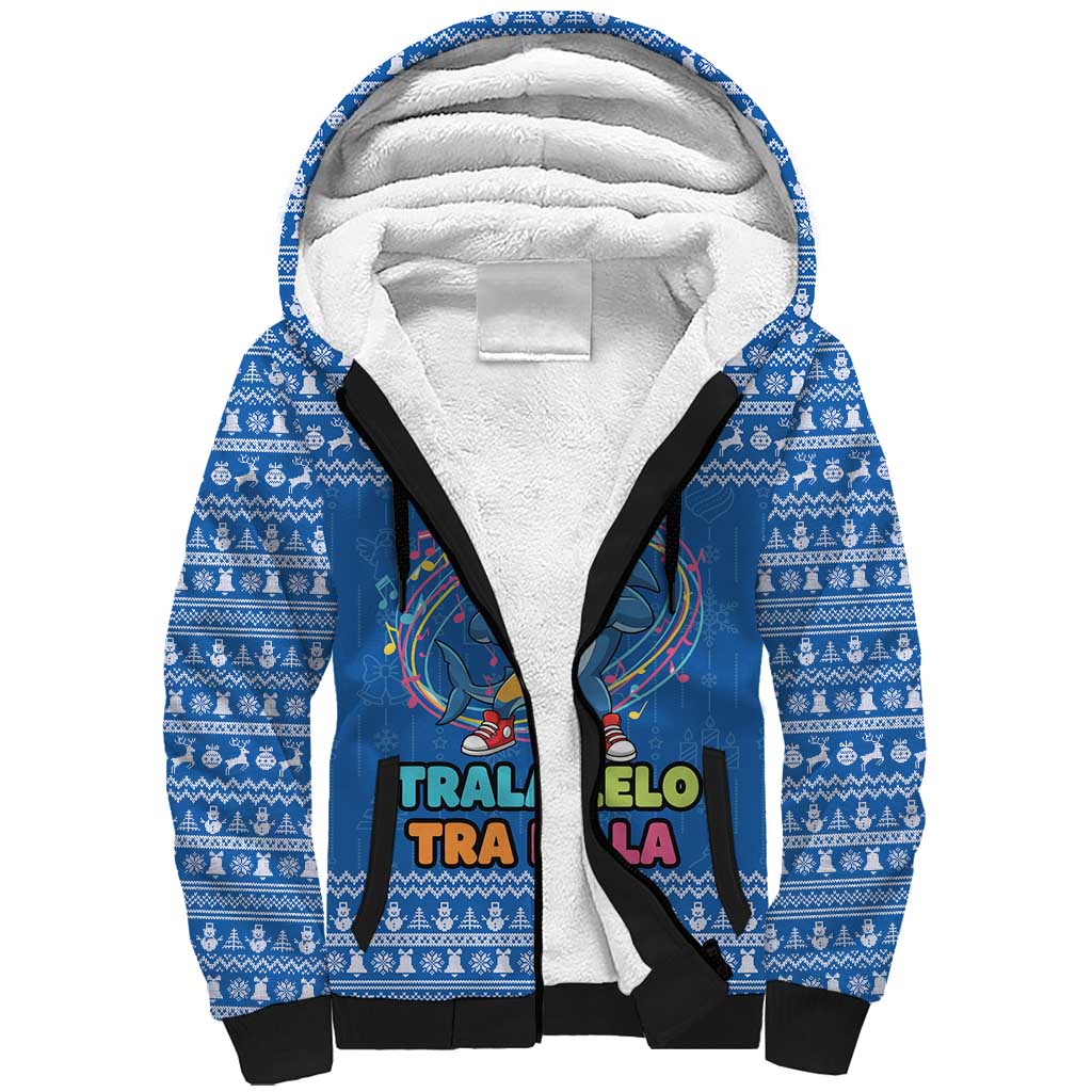 Brainrot Tralalero Tralala Shark Sherpa Hoodie Christmas Funny - Wonder Print Shop