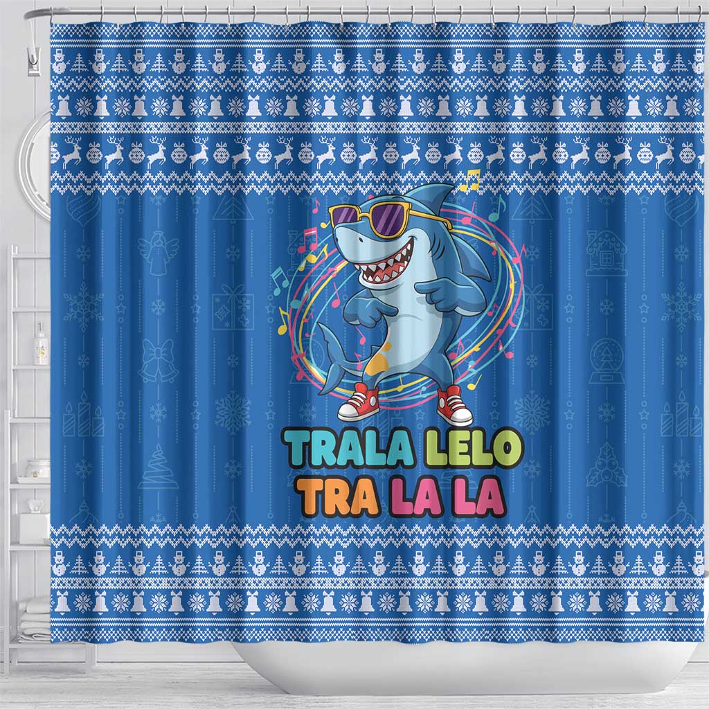 Brainrot Tralalero Tralala Shark Shower Curtain Christmas Funny - Wonder Print Shop