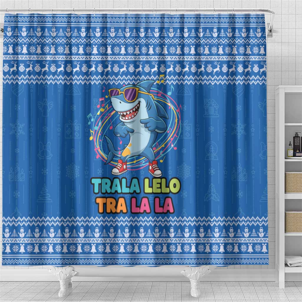 Brainrot Tralalero Tralala Shark Shower Curtain Christmas Funny - Wonder Print Shop