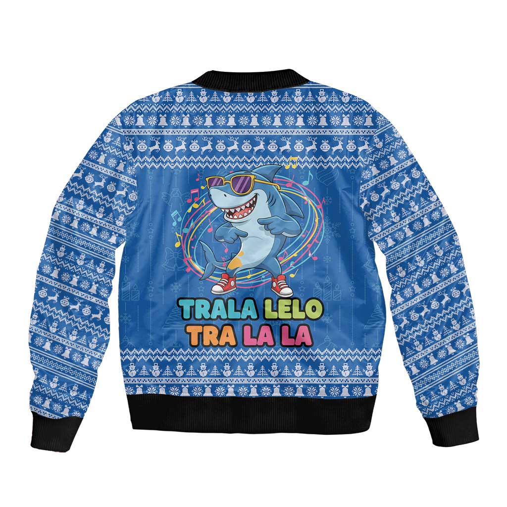 Brainrot Tralalero Tralala Shark Sleeve Zip Bomber Jacket Christmas Funny - Wonder Print Shop