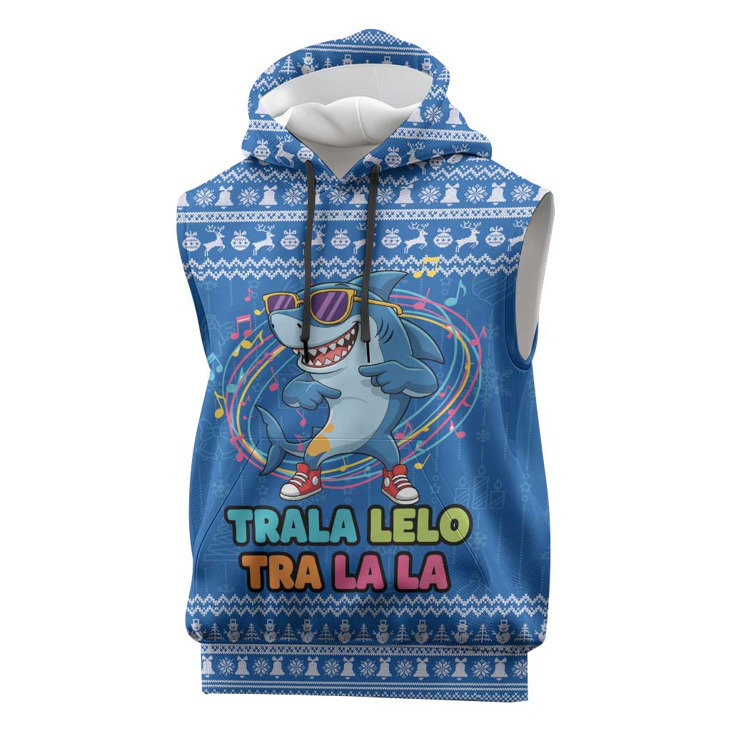 Brainrot Tralalero Tralala Shark Sleeveless Hoodie Christmas Funny - Wonder Print Shop