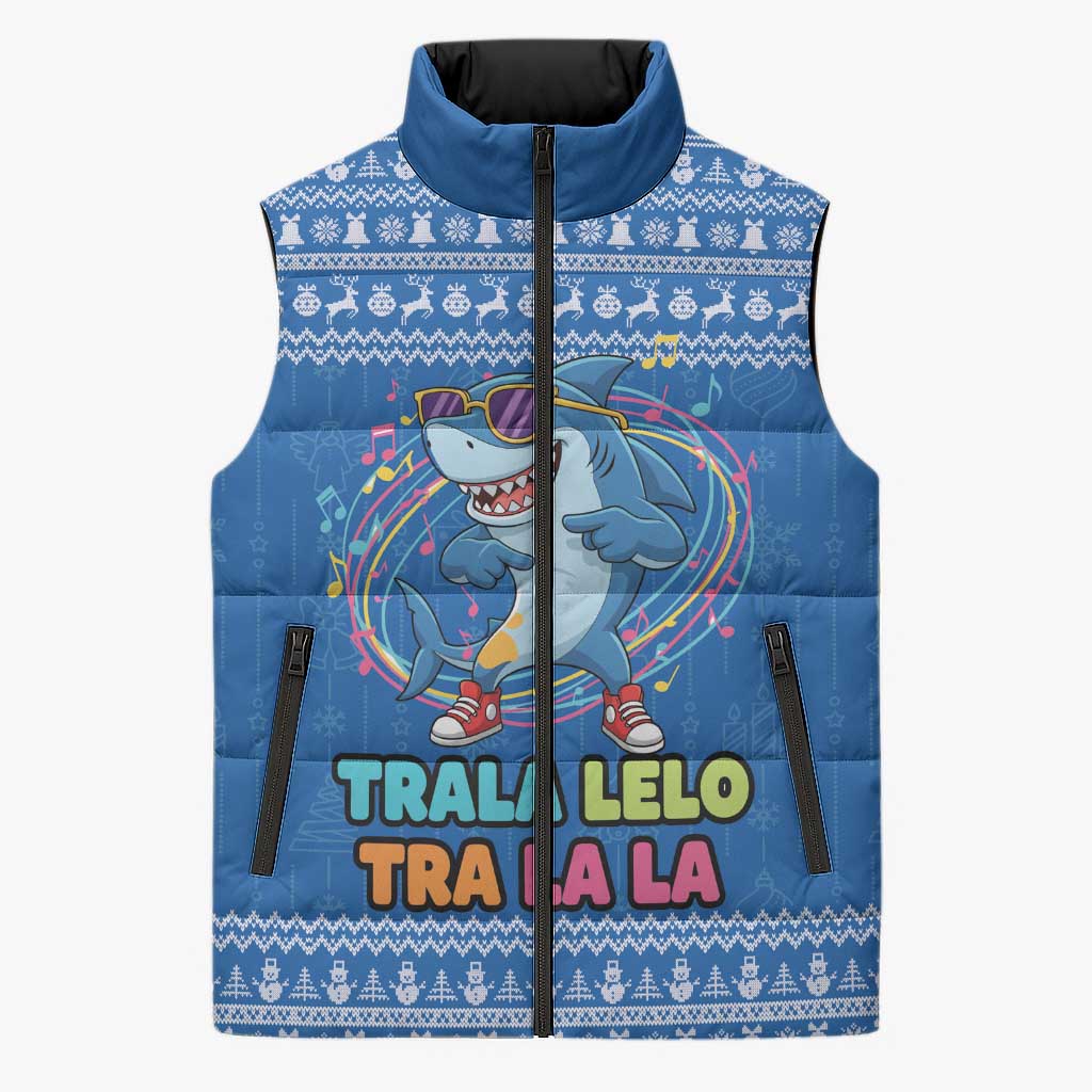 Brainrot Tralalero Tralala Shark Sleeveless Puffer Jacket Christmas Funny - Wonder Print Shop
