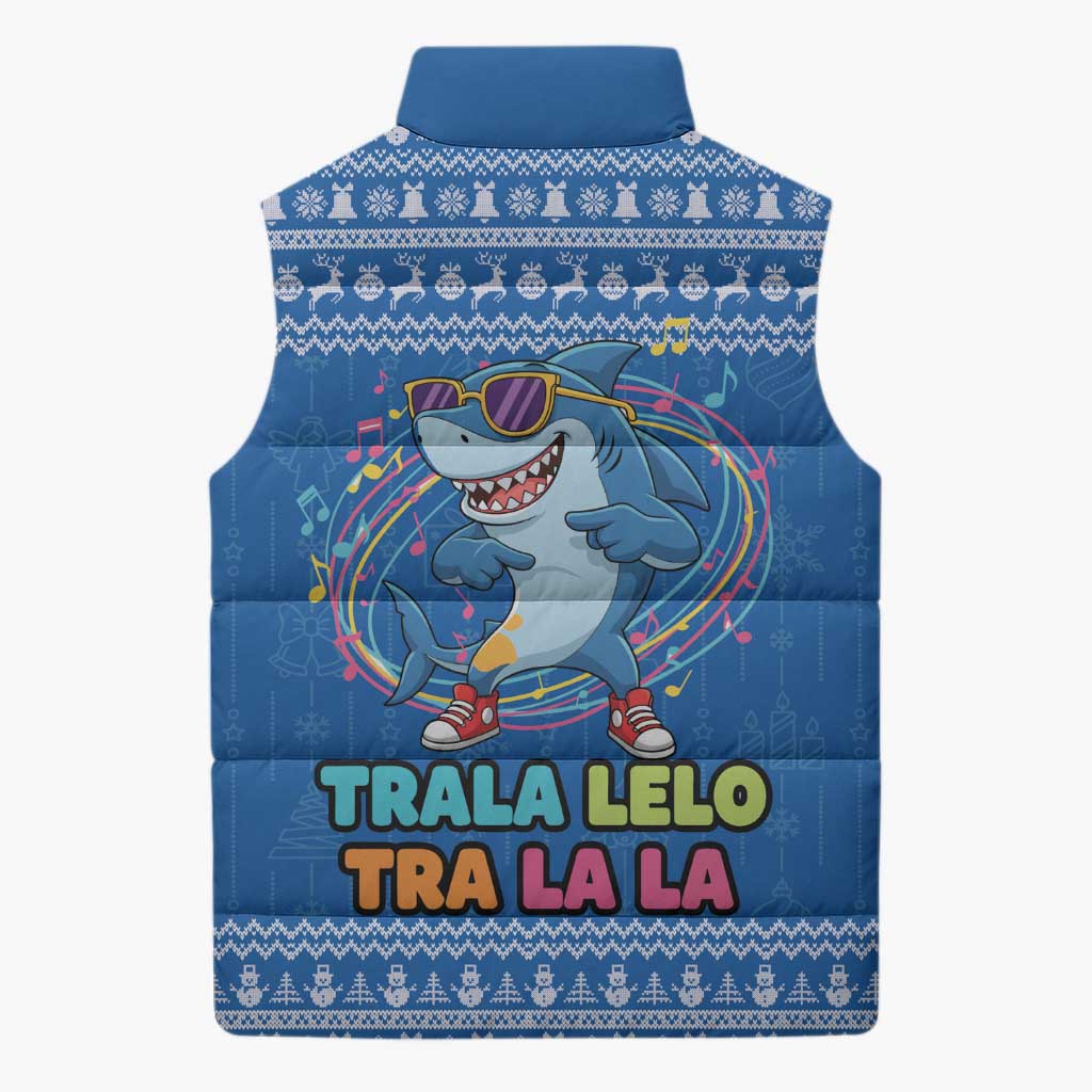 Brainrot Tralalero Tralala Shark Sleeveless Puffer Jacket Christmas Funny - Wonder Print Shop