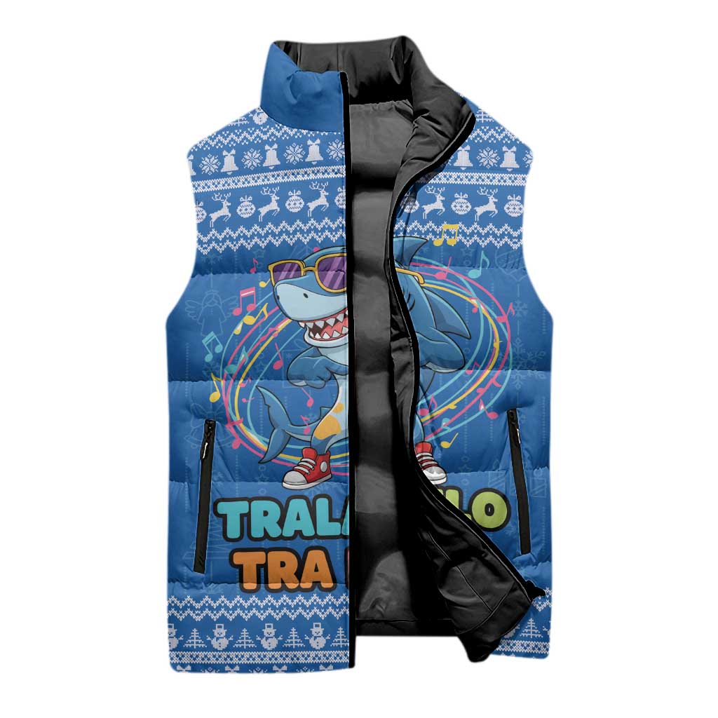 Brainrot Tralalero Tralala Shark Sleeveless Puffer Jacket Christmas Funny - Wonder Print Shop