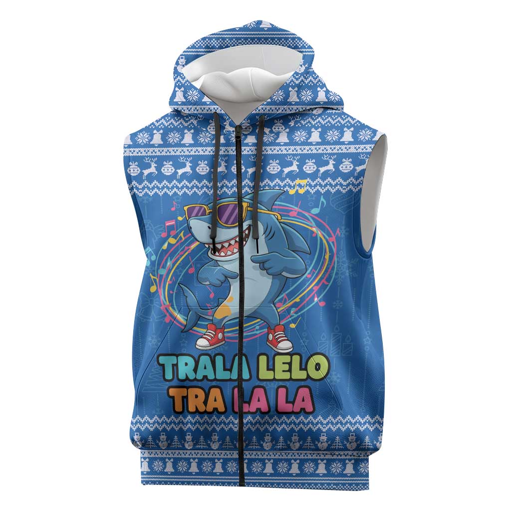 Brainrot Tralalero Tralala Shark Sleeveless Zip Hoodie Christmas Funny - Wonder Print Shop