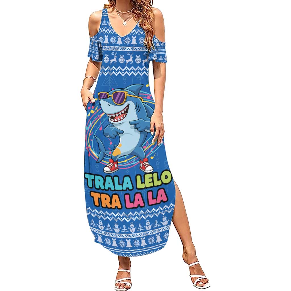 Brainrot Tralalero Tralala Shark Summer Maxi Dress Christmas Funny - Wonder Print Shop