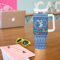 Brainrot Tralalero Tralala Shark Tumbler With Handle Christmas Funny - Wonder Print Shop