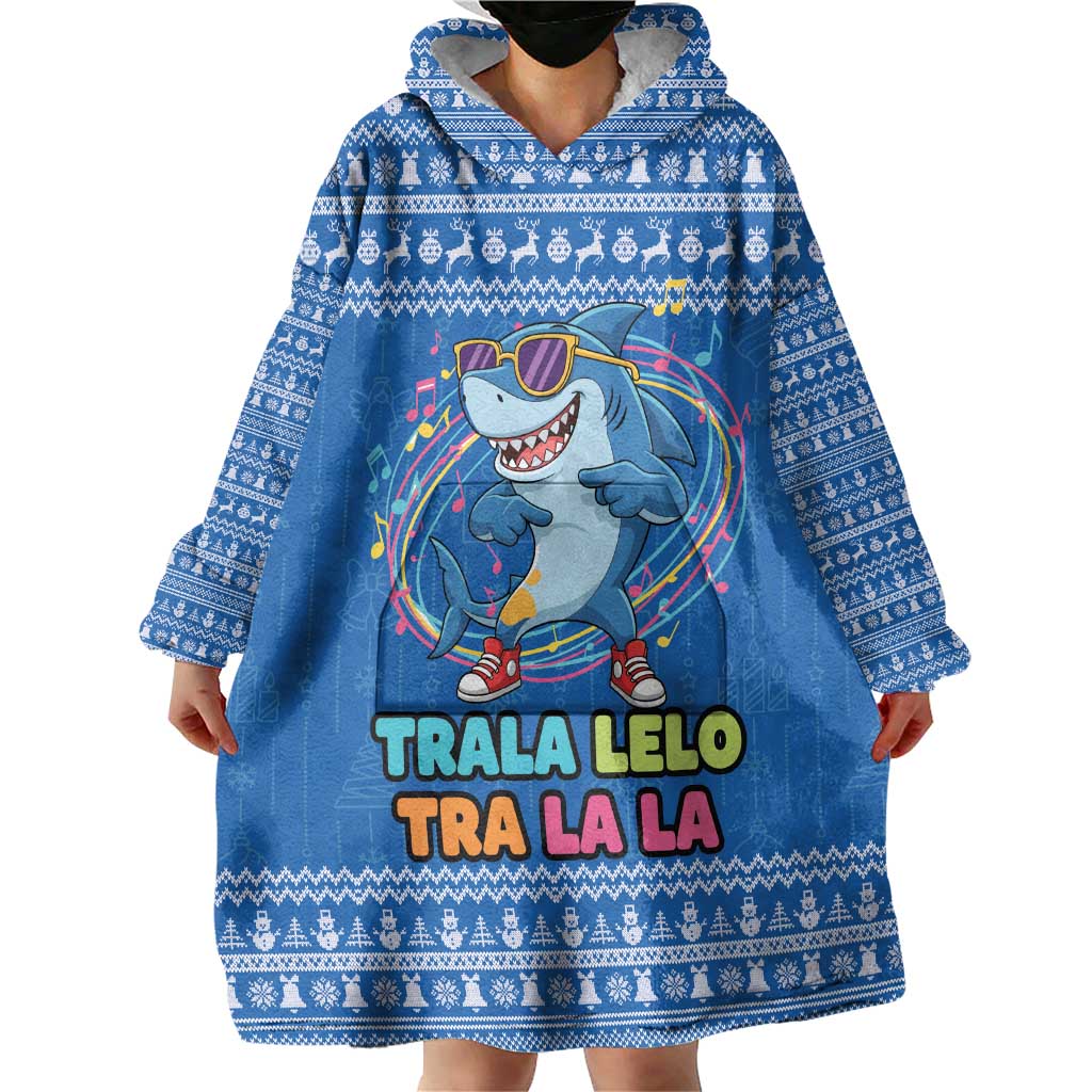 Brainrot Tralalero Tralala Shark Wearable Blanket Hoodie Christmas Funny - Wonder Print Shop