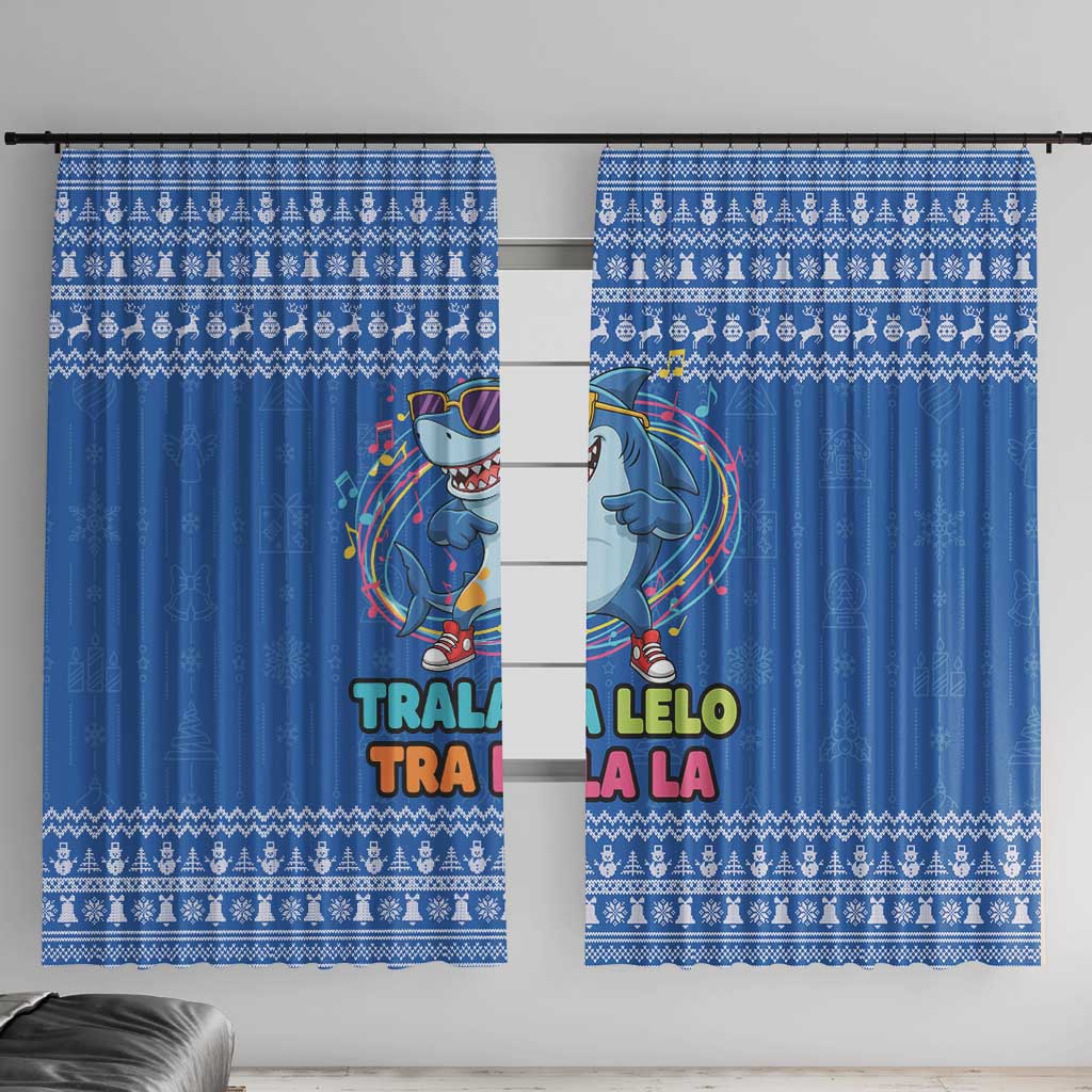 Brainrot Tralalero Tralala Shark Window Curtain Christmas Funny - Wonder Print Shop