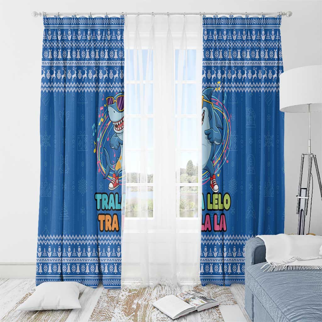 Brainrot Tralalero Tralala Shark Window Curtain Christmas Funny - Wonder Print Shop