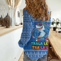 Brainrot Tralalero Tralala Shark Women Casual Shirt Christmas Funny - Wonder Print Shop