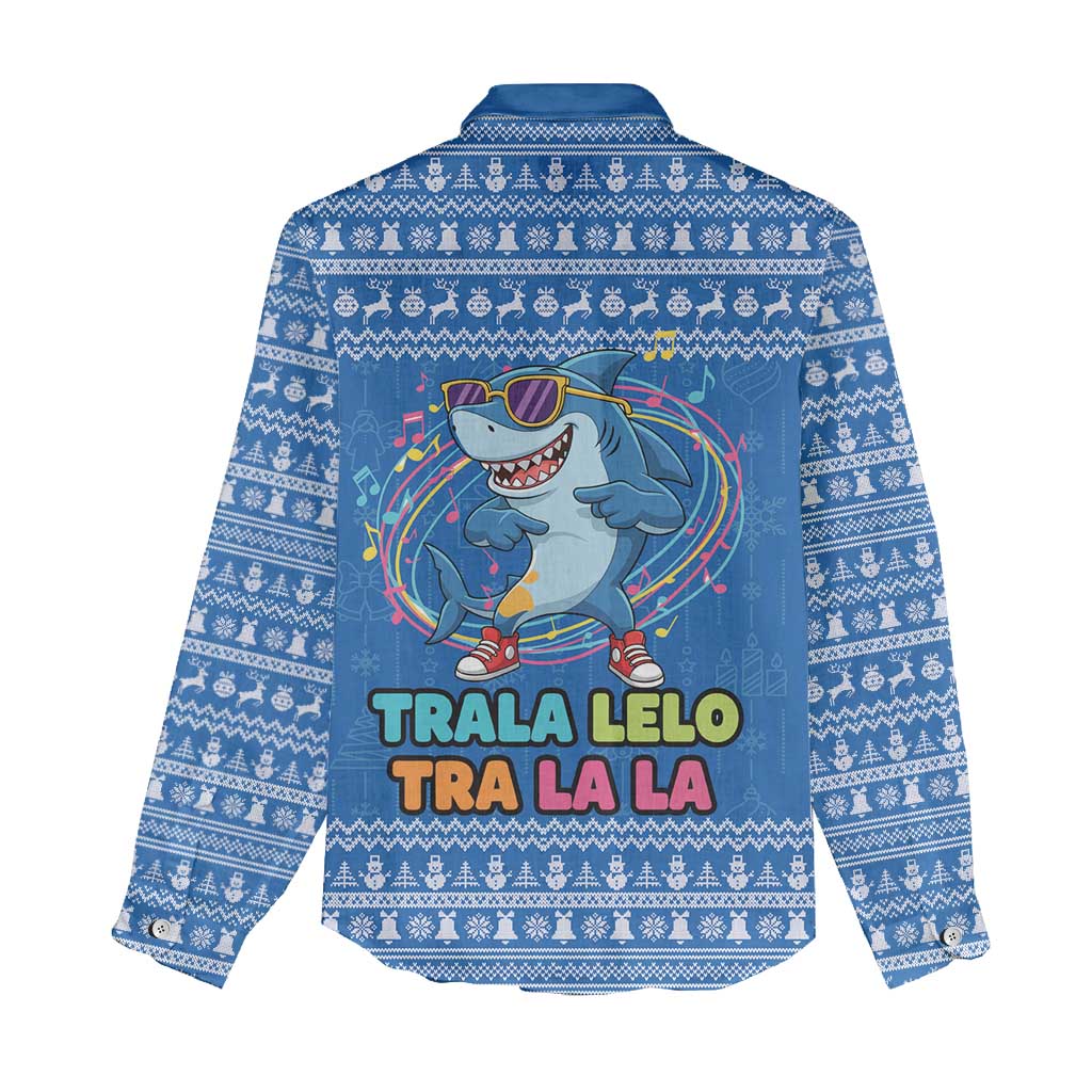 Brainrot Tralalero Tralala Shark Women Casual Shirt Christmas Funny - Wonder Print Shop