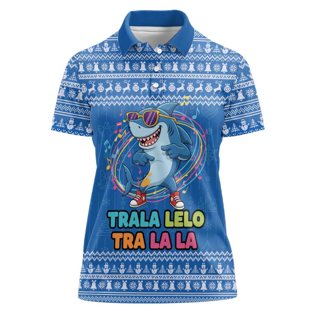 Brainrot Tralalero Tralala Shark Women Polo Shirt Christmas Funny - Wonder Print Shop