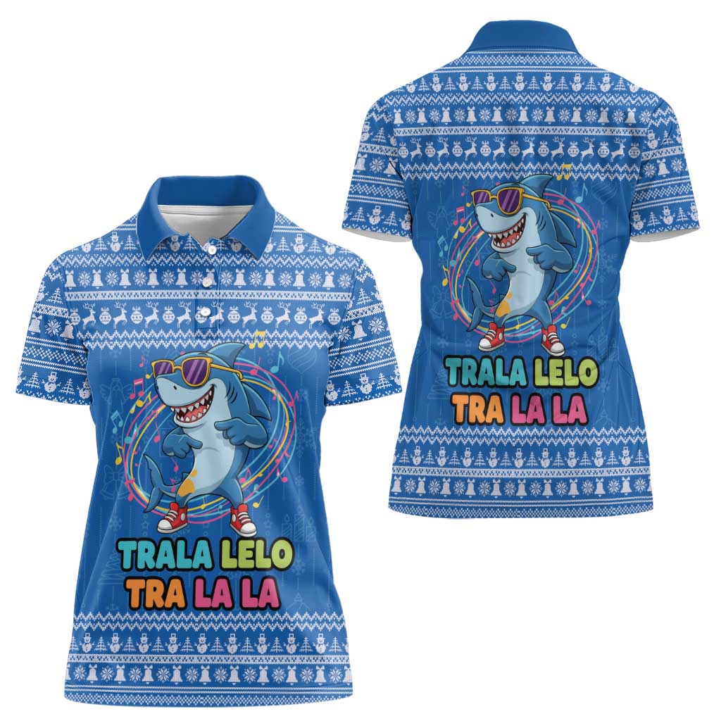 Brainrot Tralalero Tralala Shark Women Polo Shirt Christmas Funny - Wonder Print Shop
