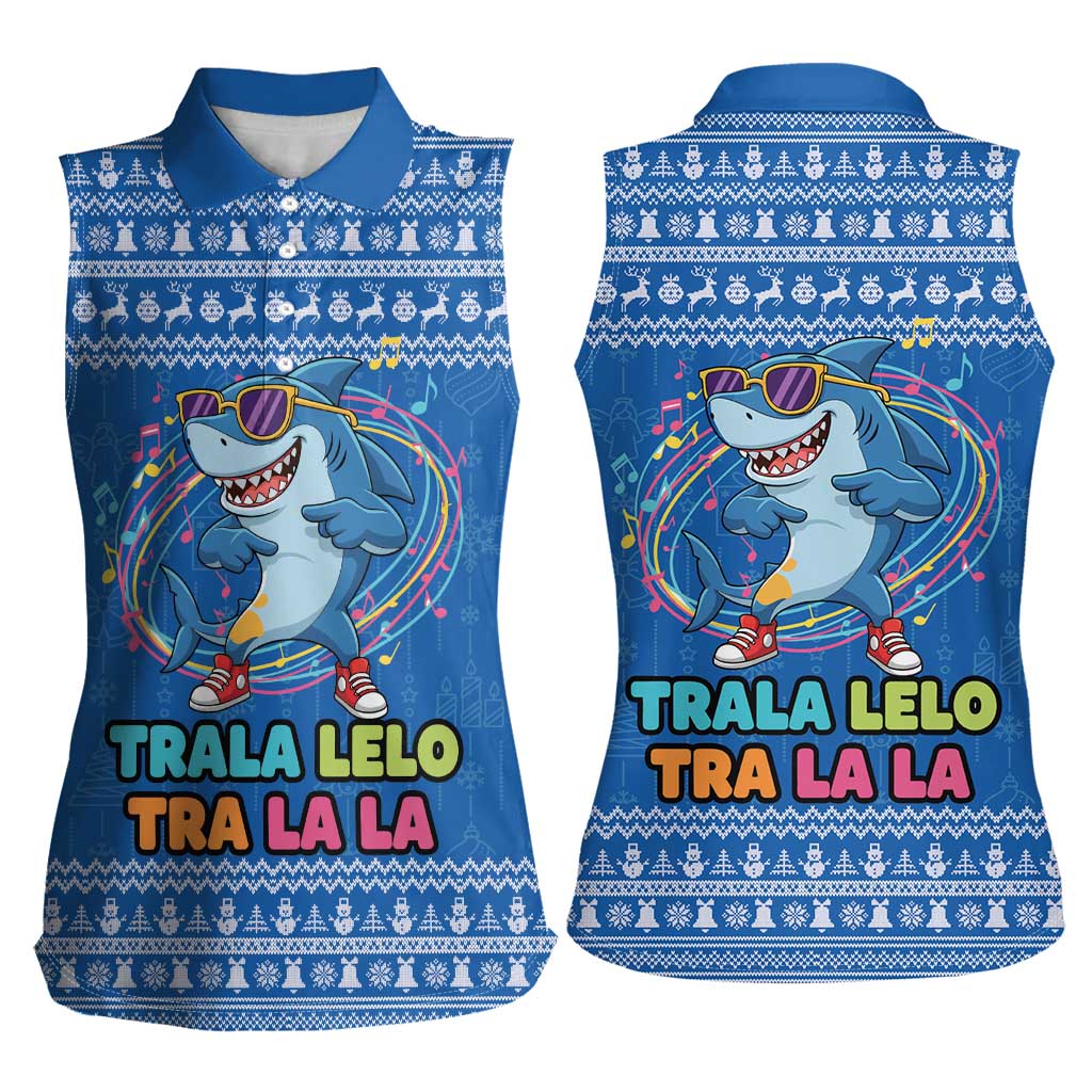 Brainrot Tralalero Tralala Shark Women Sleeveless Polo Shirt Christmas Funny - Wonder Print Shop
