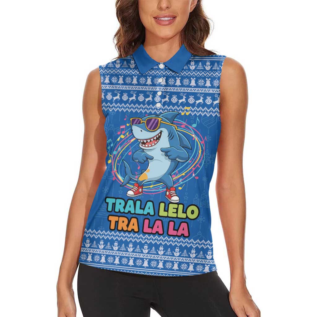 Brainrot Tralalero Tralala Shark Women Sleeveless Polo Shirt Christmas Funny - Wonder Print Shop