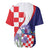 Croatia Hrvatska Checkerboard Baseball Jersey Coat Of Arms With Iris Croatica