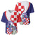 Croatia Hrvatska Checkerboard Baseball Jersey Coat Of Arms With Iris Croatica