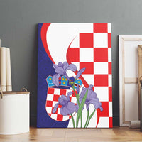 Croatia Hrvatska Checkerboard Canvas Wall Art Coat Of Arms With Iris Croatica
