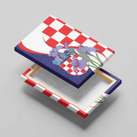 Croatia Hrvatska Checkerboard Canvas Wall Art Coat Of Arms With Iris Croatica