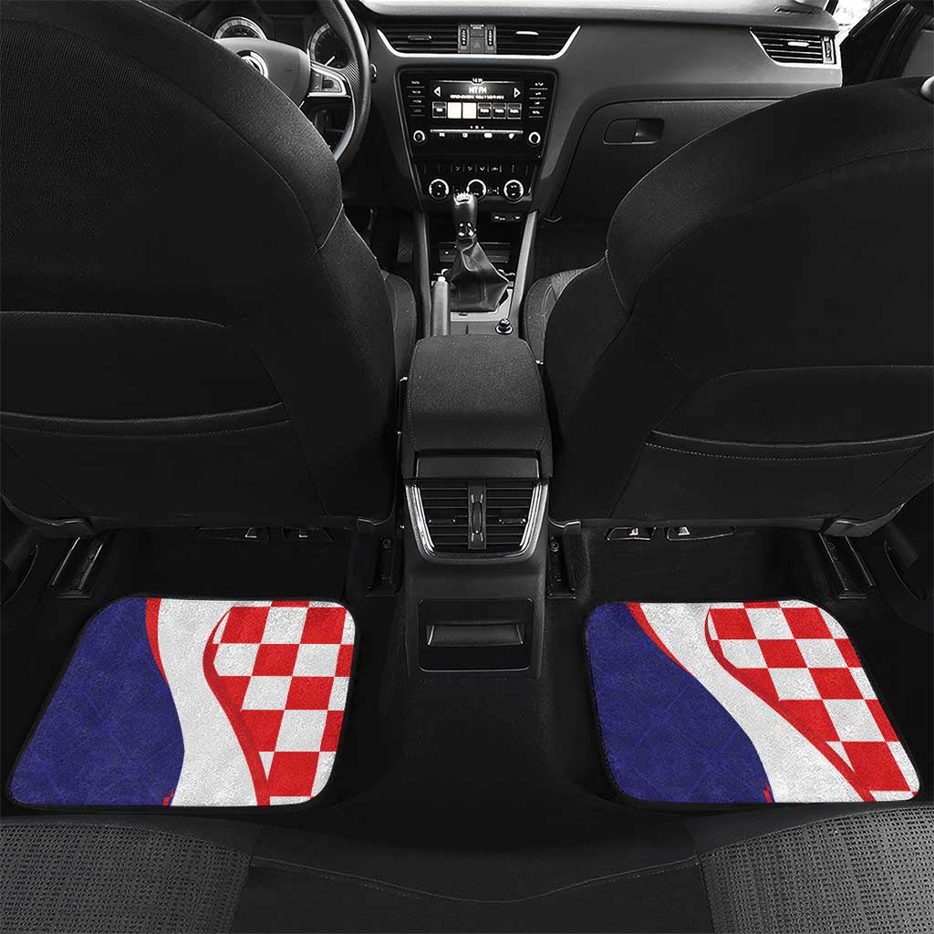 Croatia Hrvatska Checkerboard Car Mats Coat Of Arms With Iris Croatica