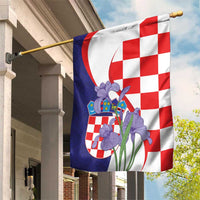 Croatia Hrvatska Checkerboard Garden Flag Coat Of Arms With Iris Croatica