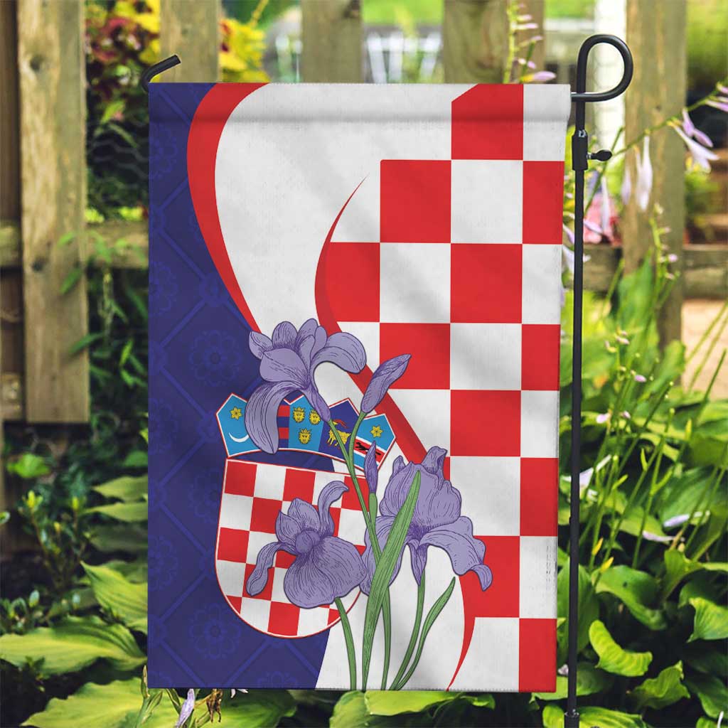 Croatia Hrvatska Checkerboard Garden Flag Coat Of Arms With Iris Croatica