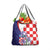 Croatia Hrvatska Checkerboard Grocery Bag Coat Of Arms With Iris Croatica