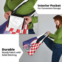 Croatia Hrvatska Checkerboard Grocery Bag Coat Of Arms With Iris Croatica