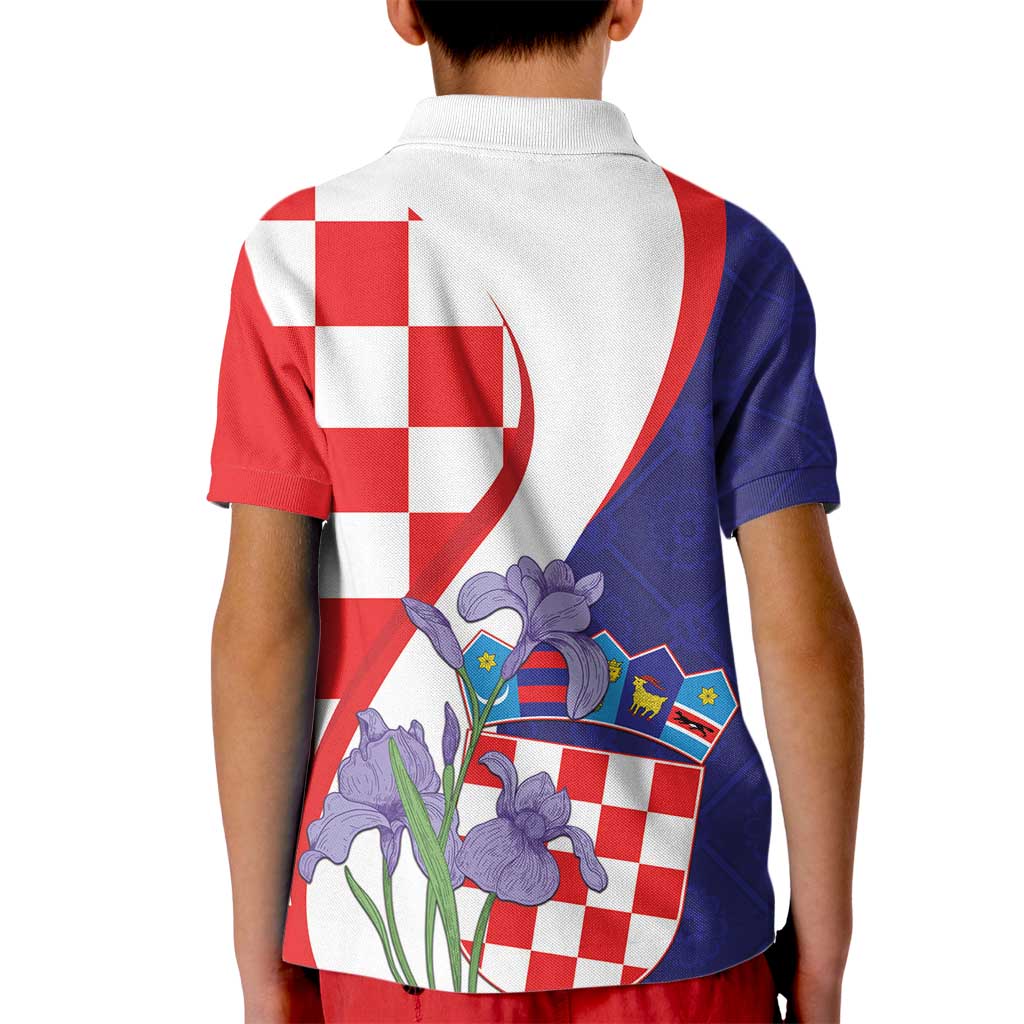Croatia Hrvatska Checkerboard Kid Polo Shirt Coat Of Arms With Iris Croatica