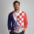 Croatia Hrvatska Checkerboard Long Sleeve Polo Shirt Coat Of Arms With Iris Croatica