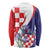 Croatia Hrvatska Checkerboard Long Sleeve Shirt Coat Of Arms With Iris Croatica