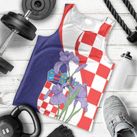 Croatia Hrvatska Checkerboard Men Tank Top Coat Of Arms With Iris Croatica