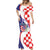 Croatia Hrvatska Checkerboard Mermaid Dress Coat Of Arms With Iris Croatica