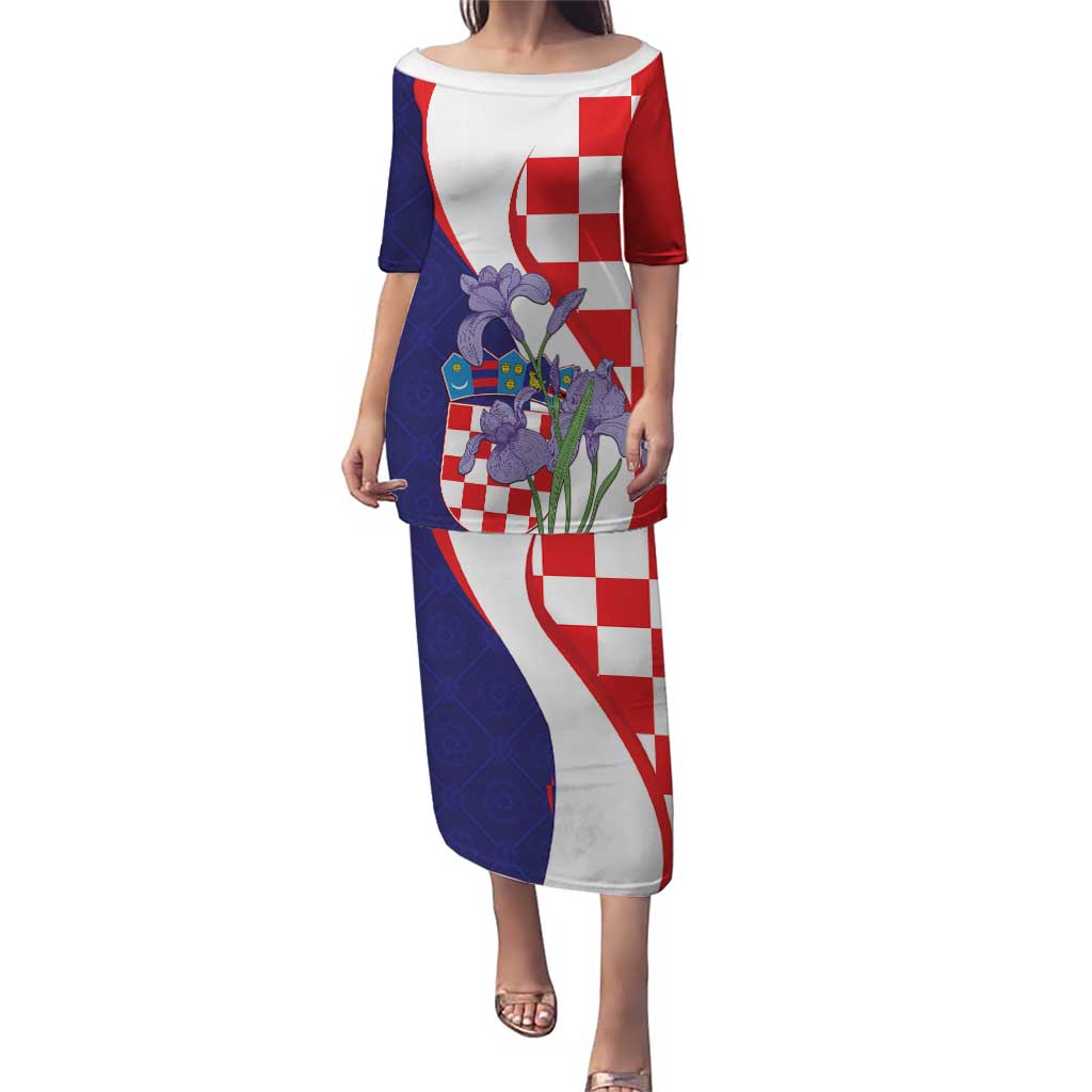 Croatia Hrvatska Checkerboard Puletasi Coat Of Arms With Iris Croatica