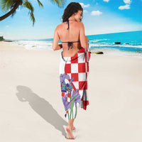 Croatia Hrvatska Checkerboard Sarong Coat Of Arms With Iris Croatica
