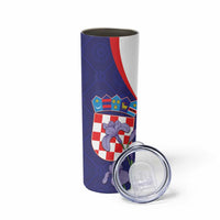 Croatia Hrvatska Checkerboard Skinny Tumbler Coat Of Arms With Iris Croatica
