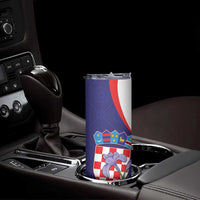 Croatia Hrvatska Checkerboard Skinny Tumbler Coat Of Arms With Iris Croatica