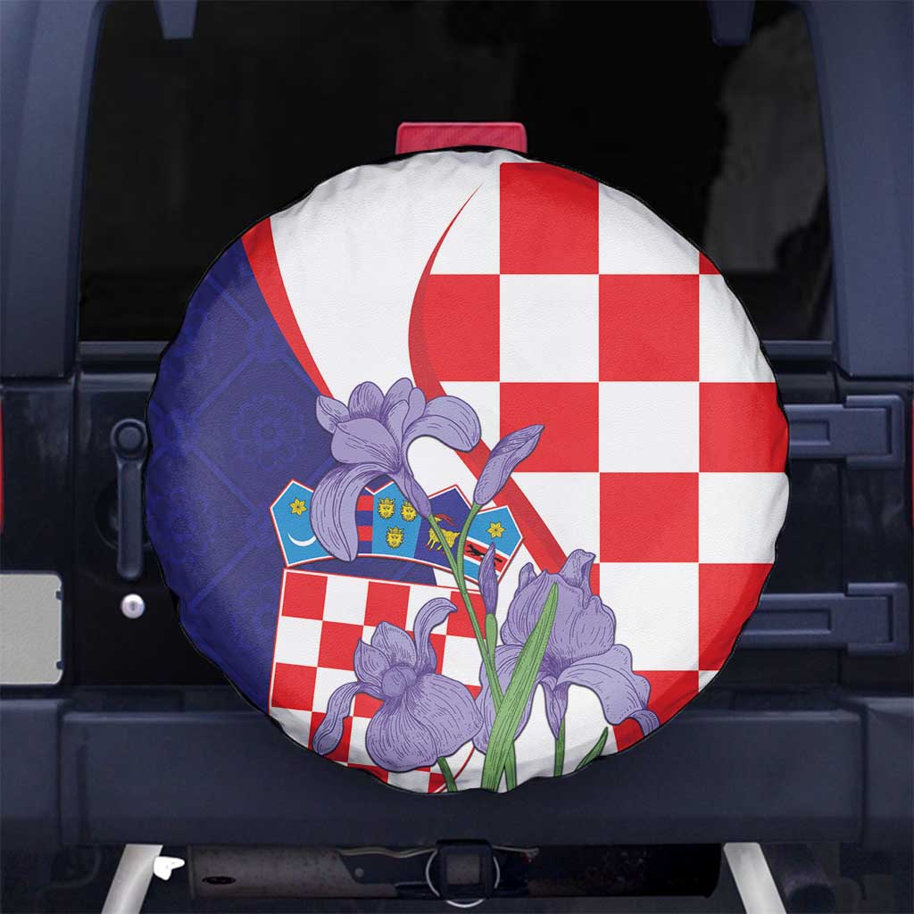 Croatia Hrvatska Checkerboard Spare Tire Cover Coat Of Arms With Iris Croatica