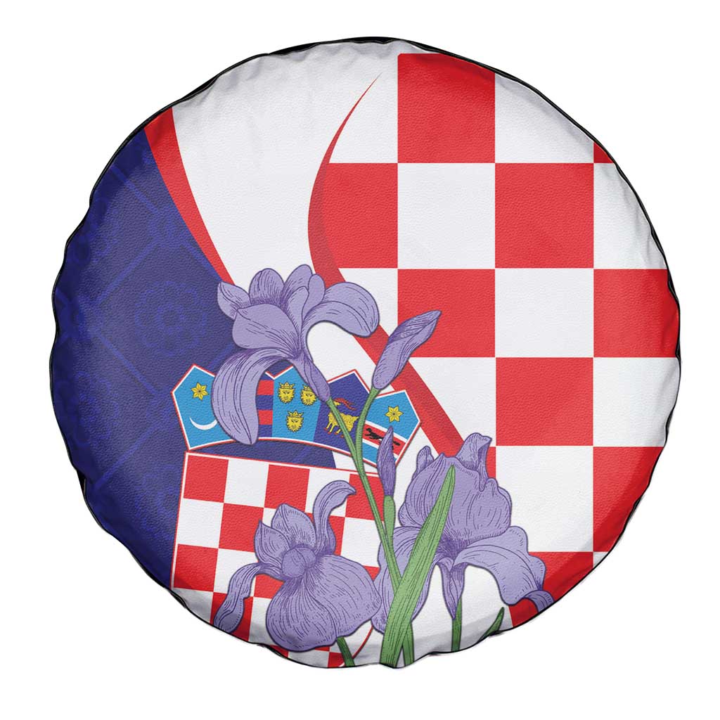 Croatia Hrvatska Checkerboard Spare Tire Cover Coat Of Arms With Iris Croatica