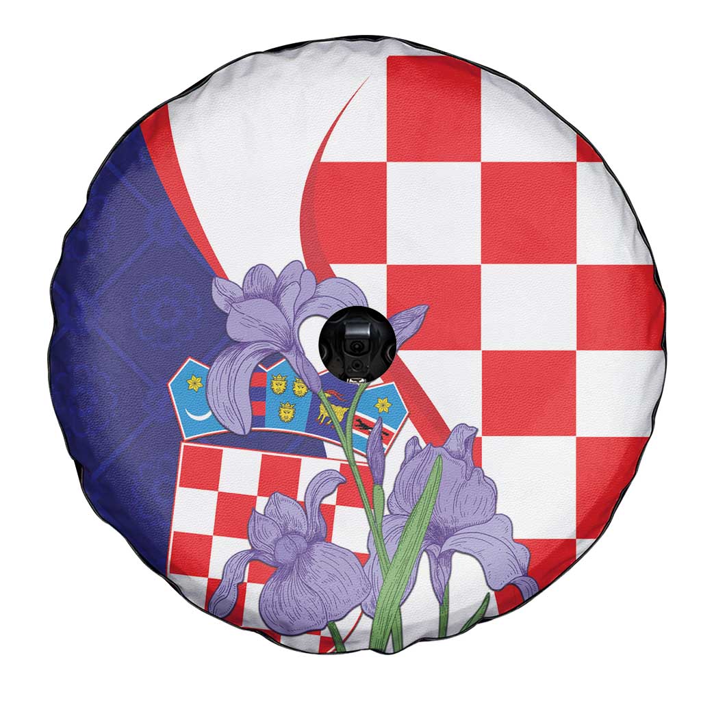 Croatia Hrvatska Checkerboard Spare Tire Cover Coat Of Arms With Iris Croatica