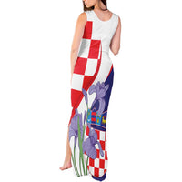 Croatia Hrvatska Checkerboard Tank Maxi Dress Coat Of Arms With Iris Croatica