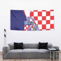 Croatia Hrvatska Checkerboard Tapestry Coat Of Arms With Iris Croatica