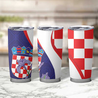 Croatia Hrvatska Checkerboard Tumbler Cup Coat Of Arms With Iris Croatica